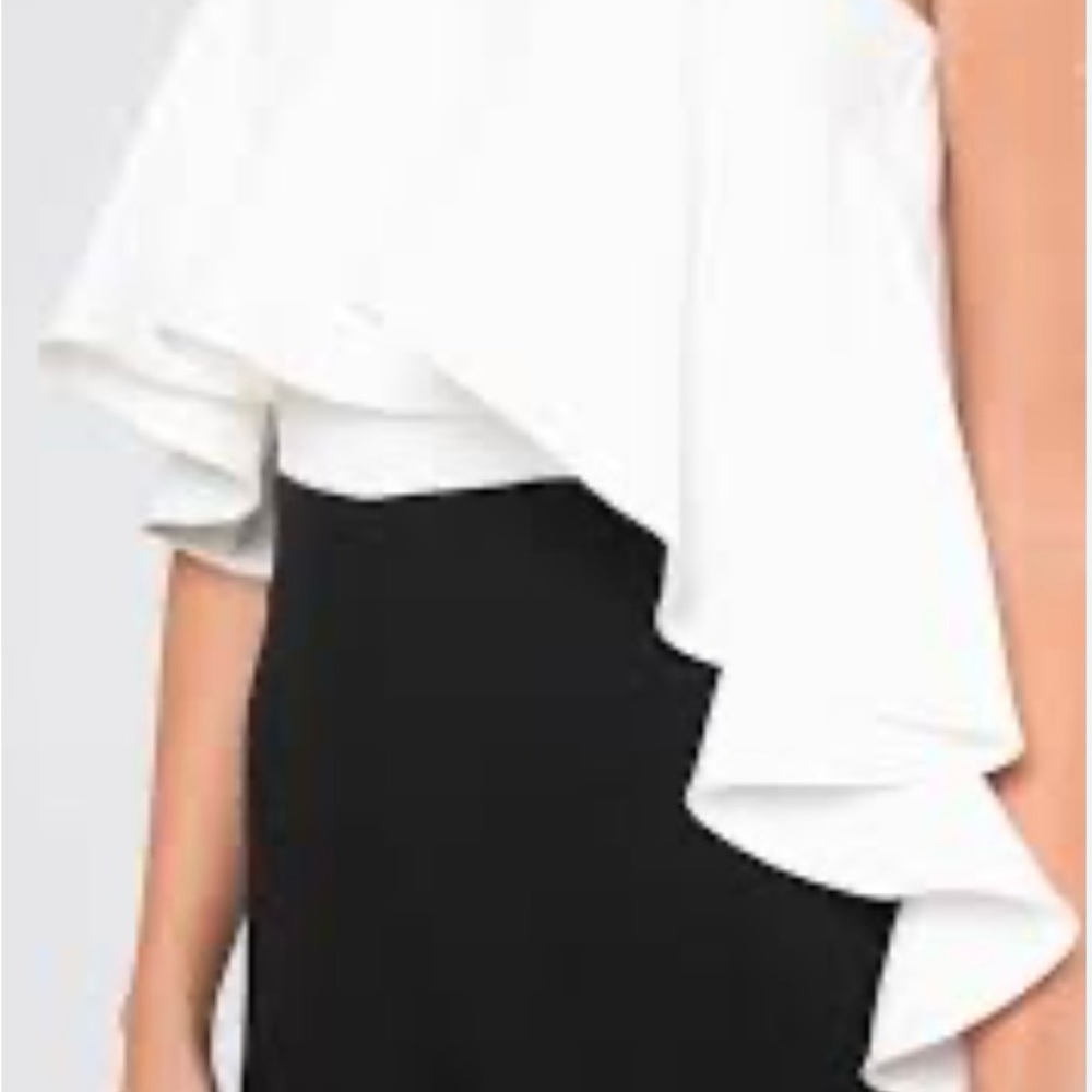 Anthropologie Donna Morgan Strapless Ruffle Jumpsuit Women’s Size 8 - Picture 3 of 9